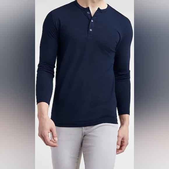 Express Other - NWT Express Navy Henley Long Sleeve Men's Slim Fit Small